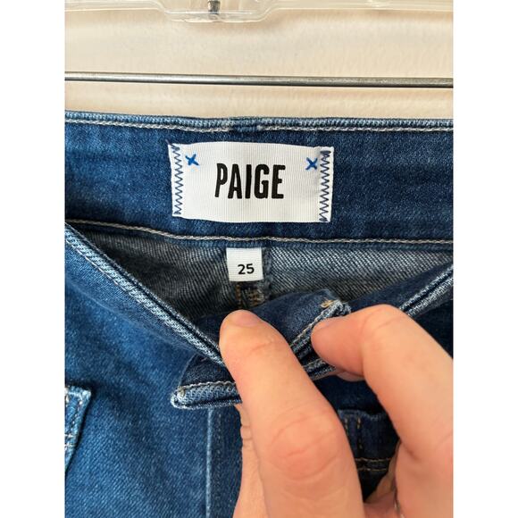 Paige Anessa Jeans High Waist Wide Leg Dark Wash Women's Petite 25 - Picture 3 of 9